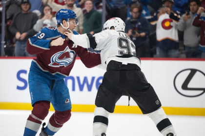Avalanche forward Nathan MacKinnon scores a pair then drops gloves, might be the best player in the world
