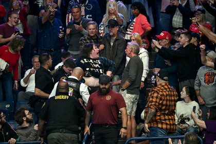 Protester punched in face by Trump supporter, mocked by president at Ohio rally: 'Gotta go on a diet'